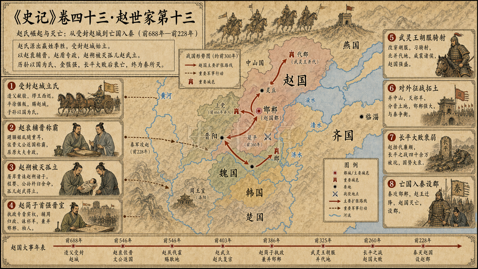 《史记》卷四十三·赵世家第十三章节配图