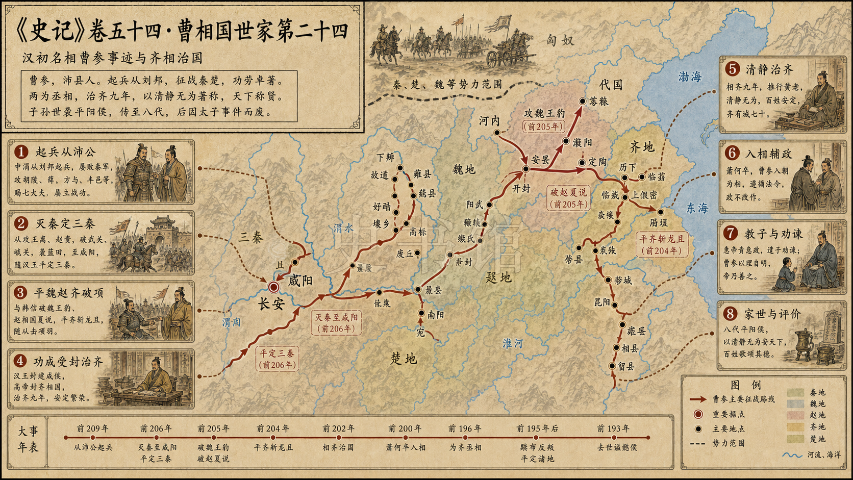 《史记》卷五十四·曹相国世家第二十四章节配图