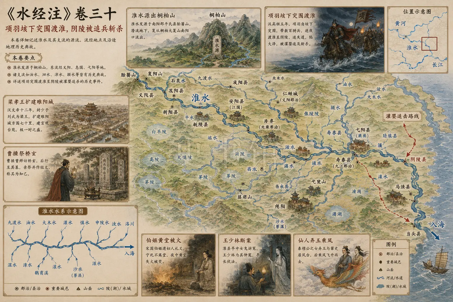 《水经注》正文 卷三十章节配图