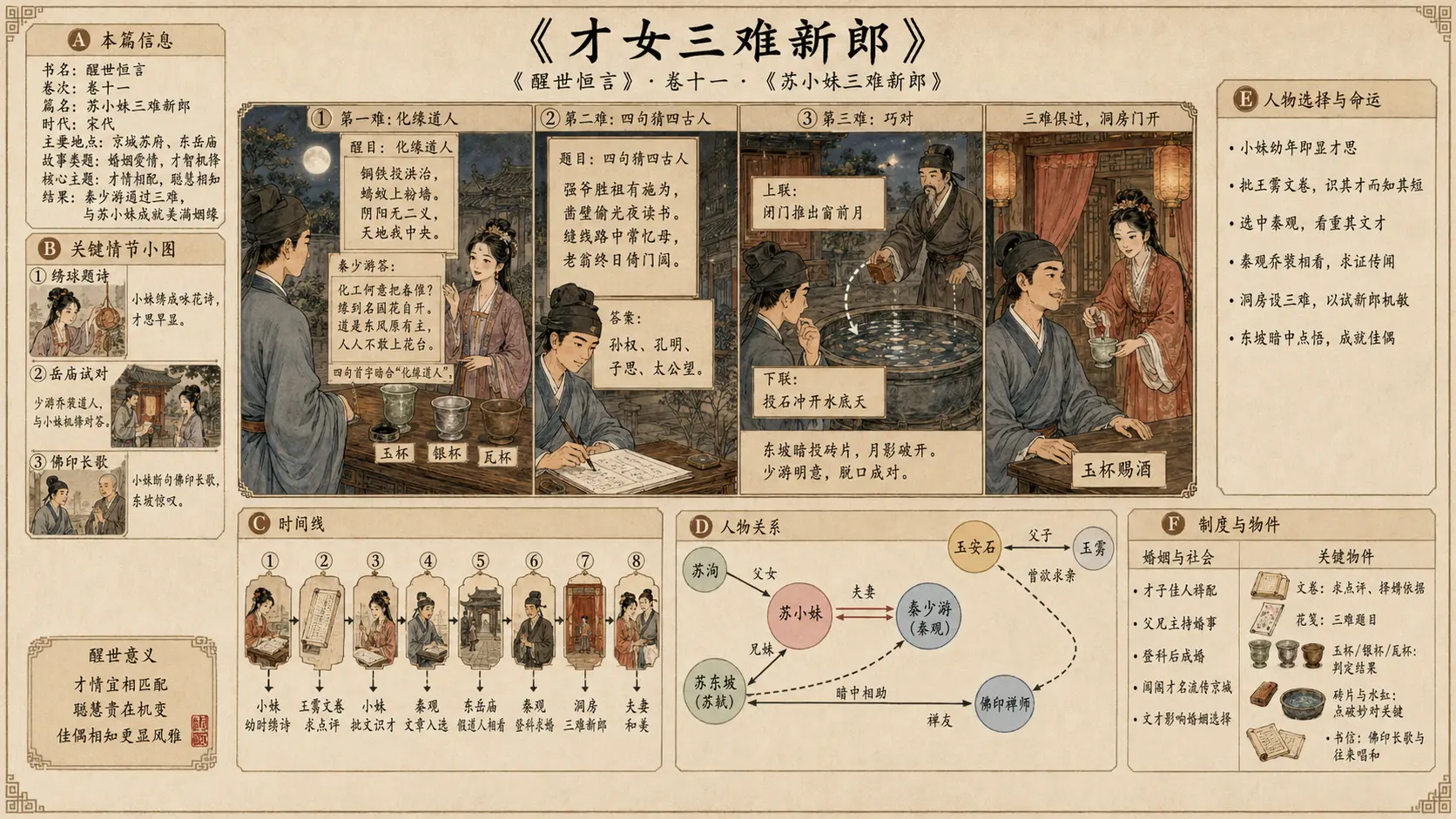 《醒世恒言》正文 卷十一苏小妹三难新郎章节配图