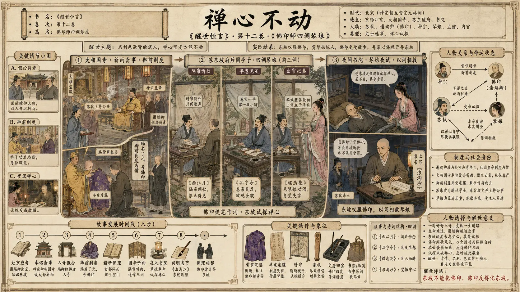 《醒世恒言》正文 卷十二佛印师四调琴娘章节配图