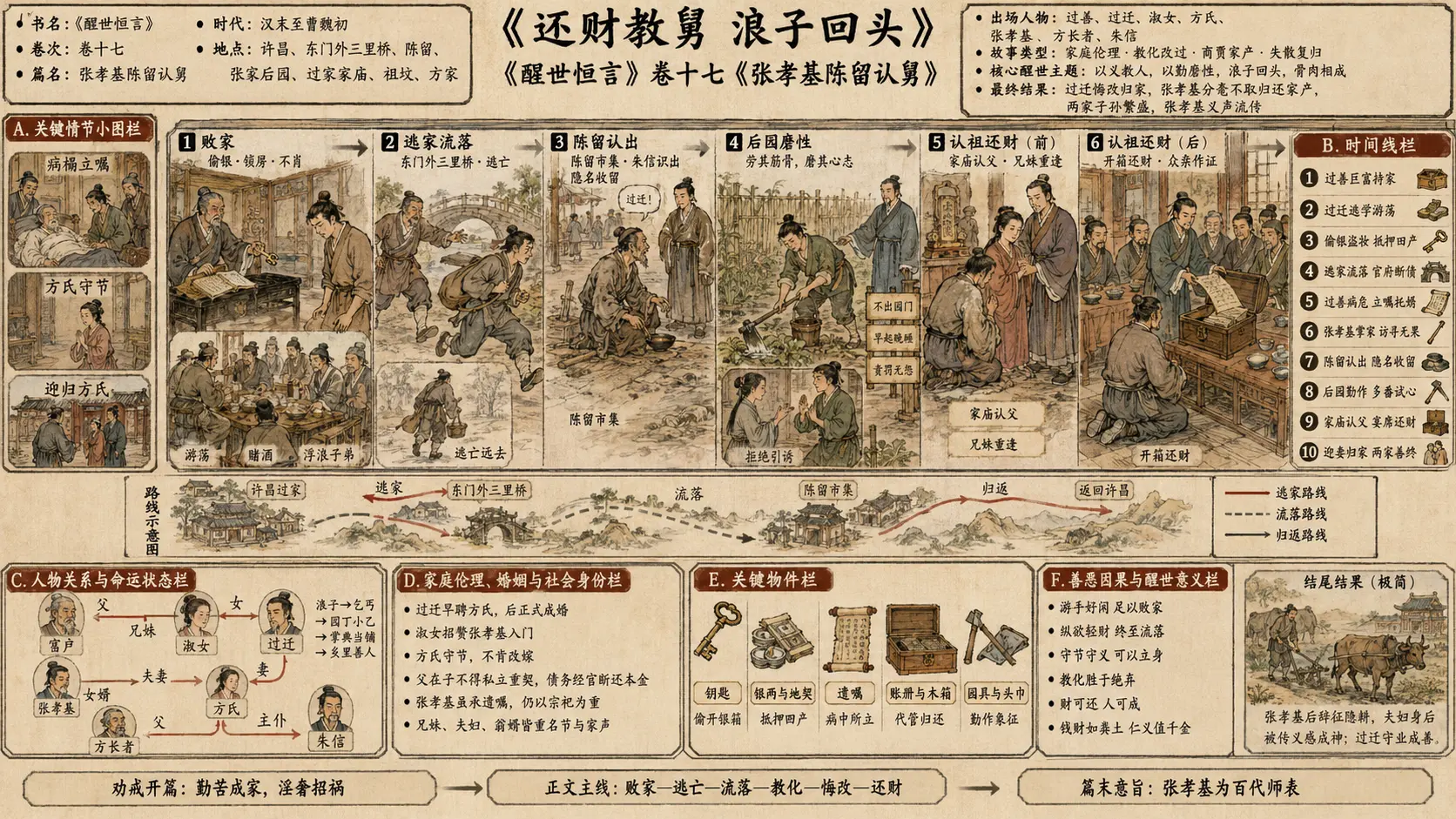 《醒世恒言》正文 卷十七张孝基陈留认舅章节配图
