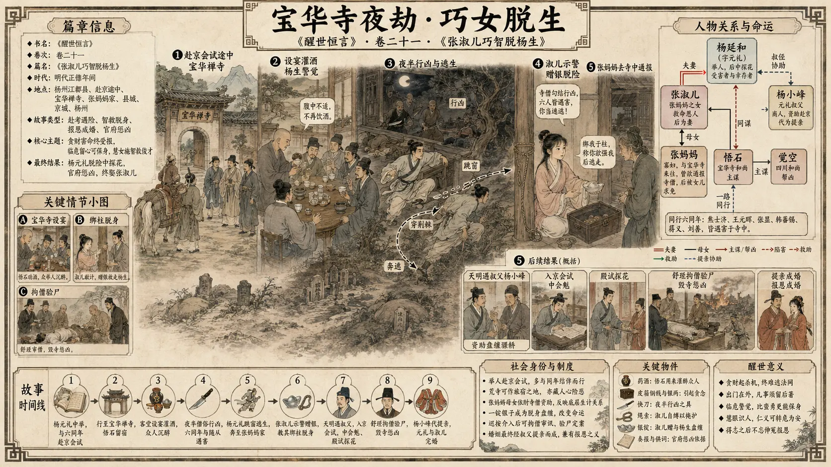 《醒世恒言》正文 卷二十一张淑儿巧智脱杨生章节配图