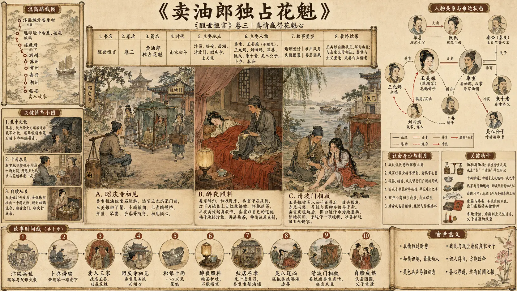 《醒世恒言》正文 卷三卖油郎独占花魁章节配图