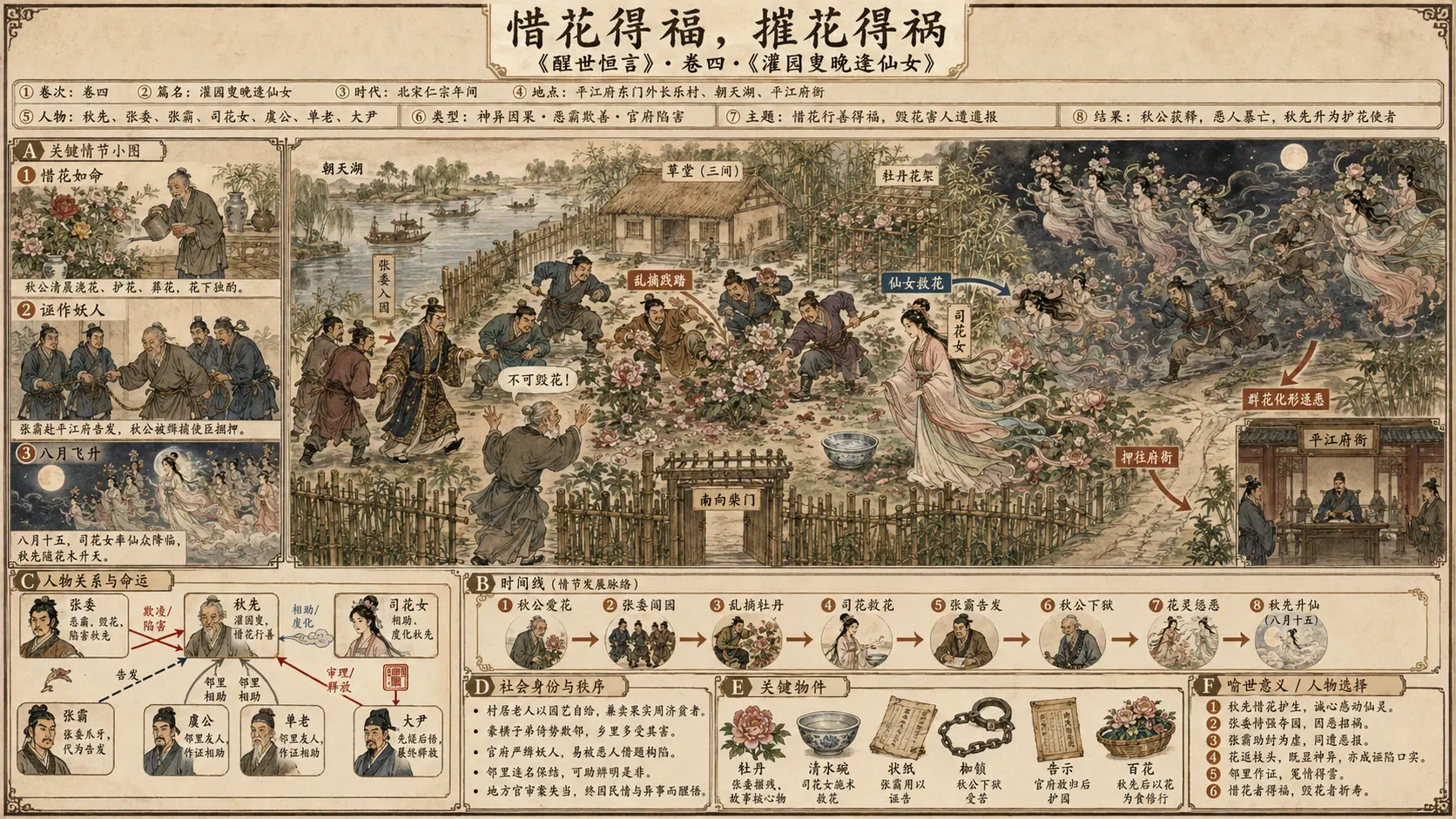《醒世恒言》正文 卷四灌园叟晚逢仙女章节配图