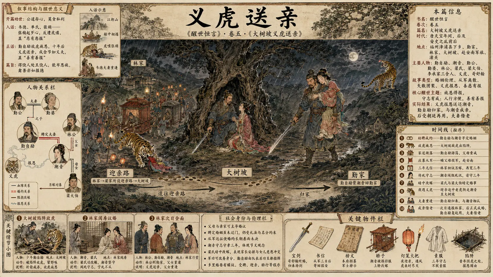 《醒世恒言》正文 卷五大树坡义虎送亲章节配图