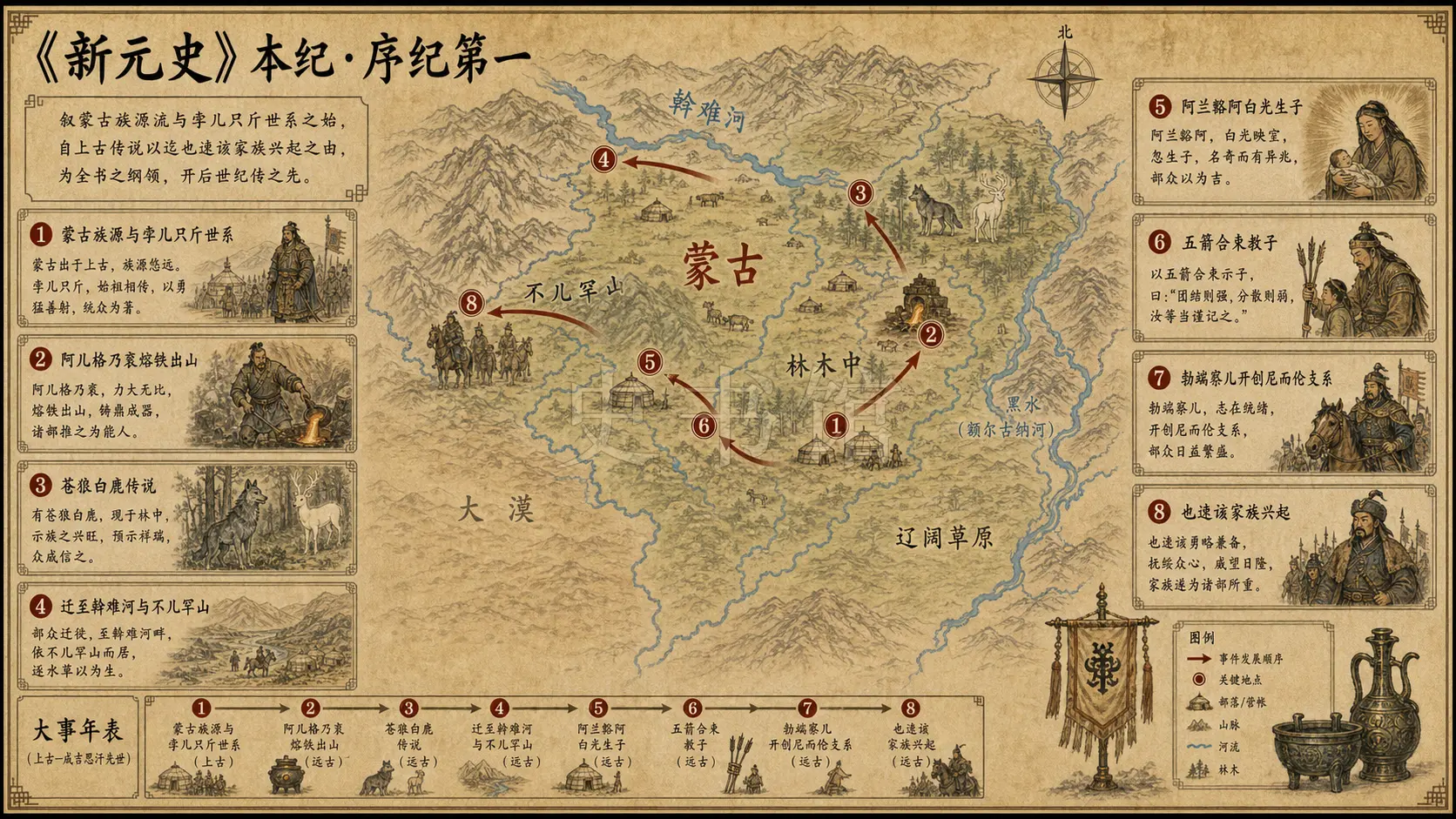 《新元史》本纪 序纪第一章节配图