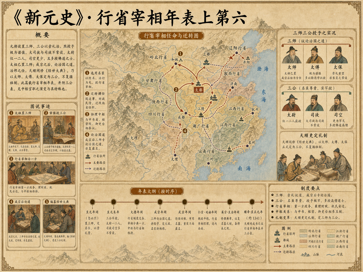 《新元史》表 行省宰相年表上第六章节配图