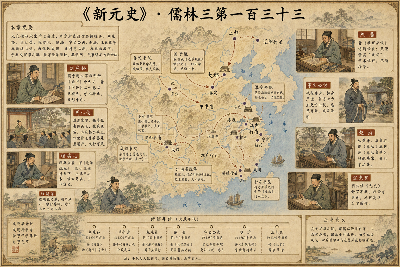 《新元史》列传 儒林三第一百三十三章节配图