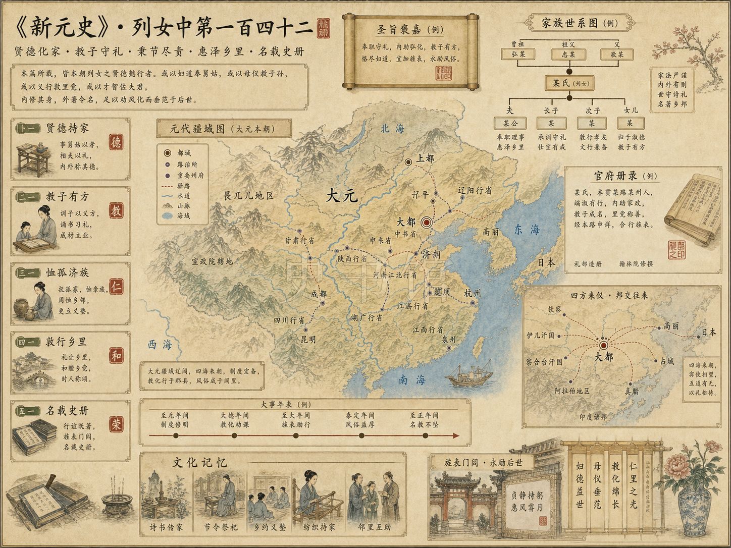 《新元史》列传 列女中第一百四十二章节配图