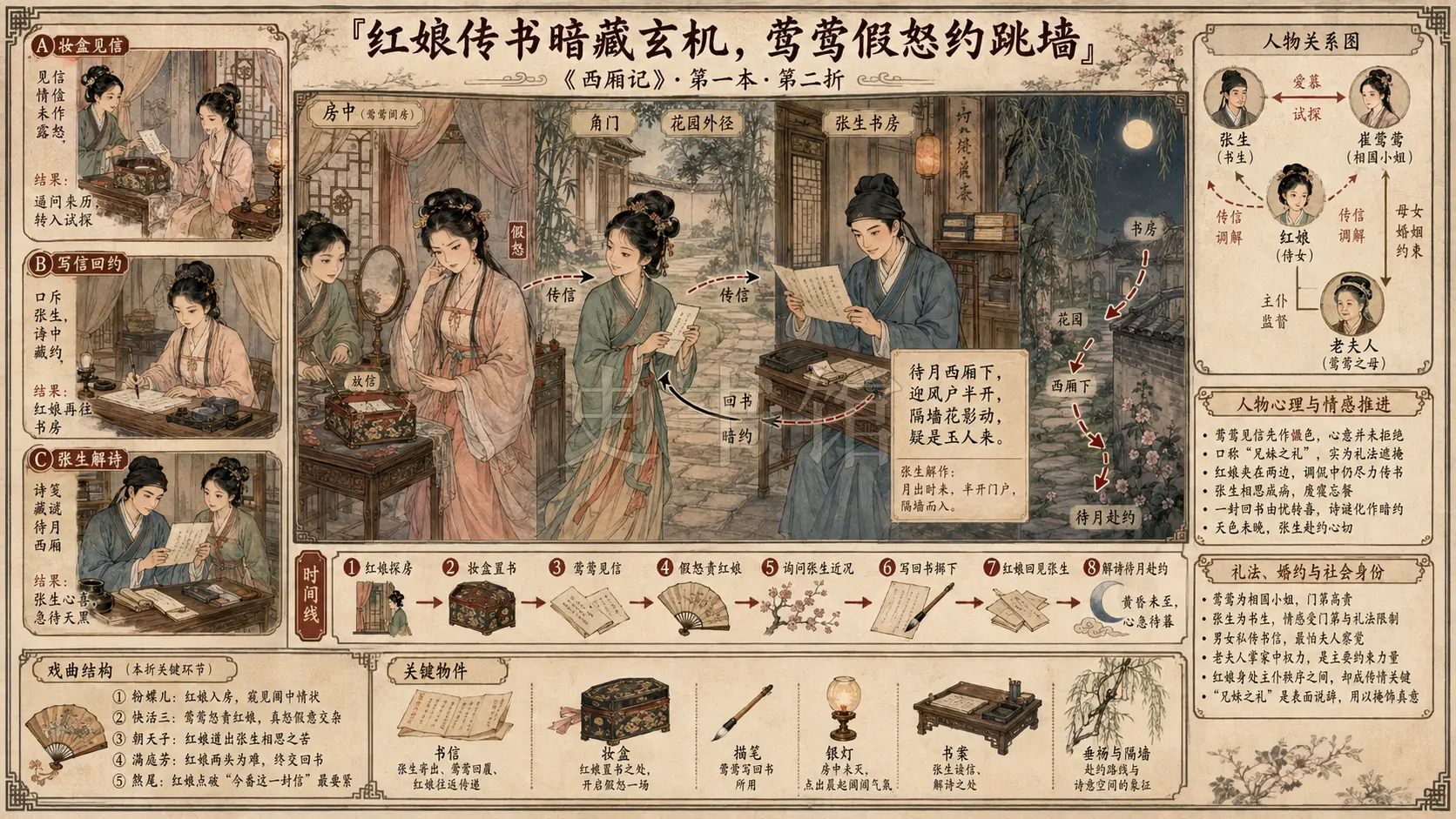 《西厢记》第一本 第二折章节配图