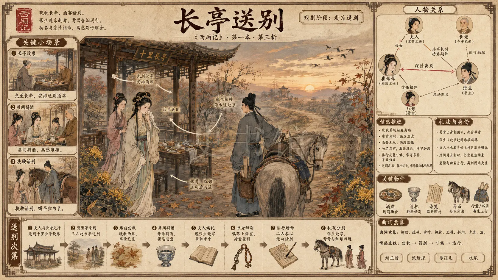 《西厢记》第一本 第三折章节配图