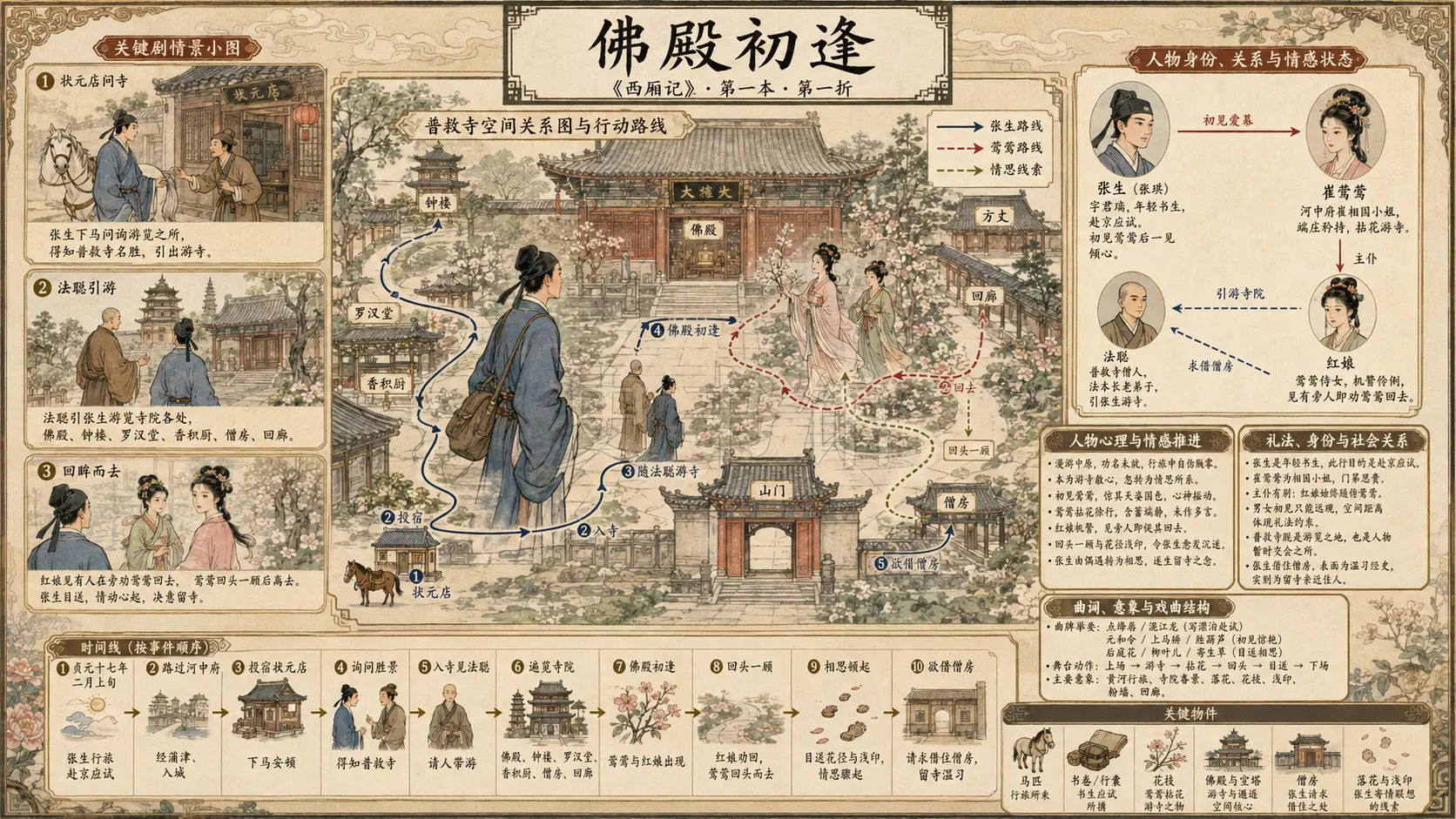 《西厢记》第一本 第一折章节配图