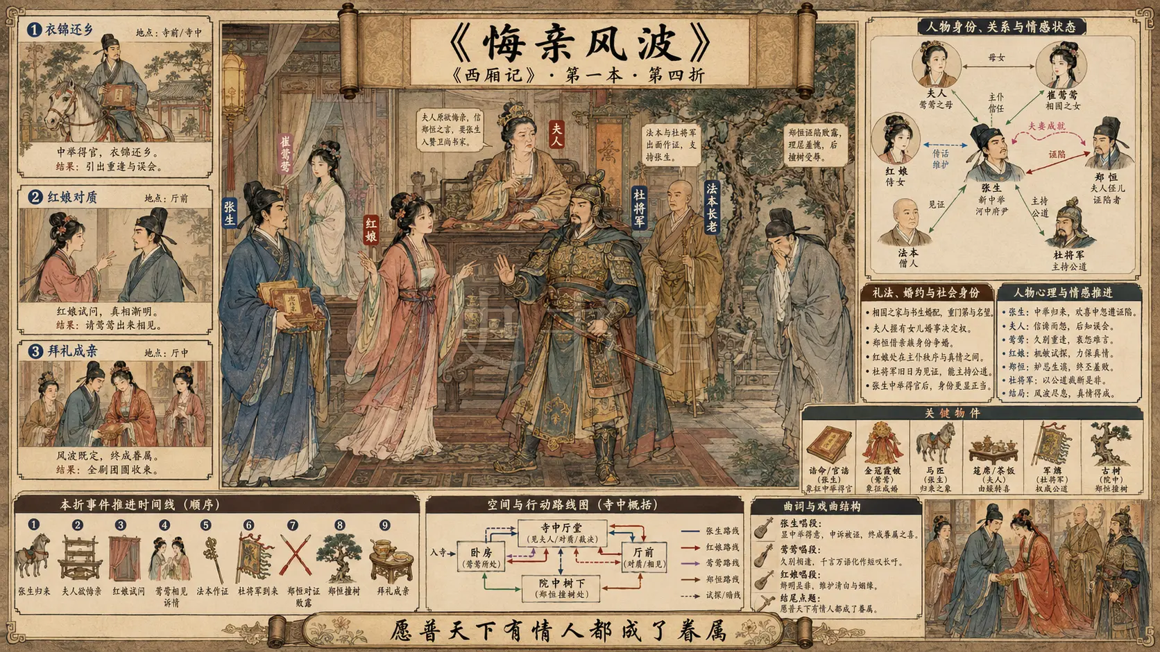 《西厢记》第一本 第四折章节配图