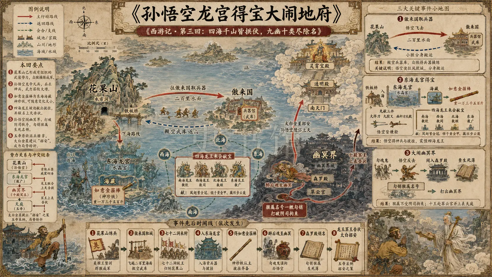 《西游记》正文 第三回四海千山皆拱伏九幽十类尽除名章节配图