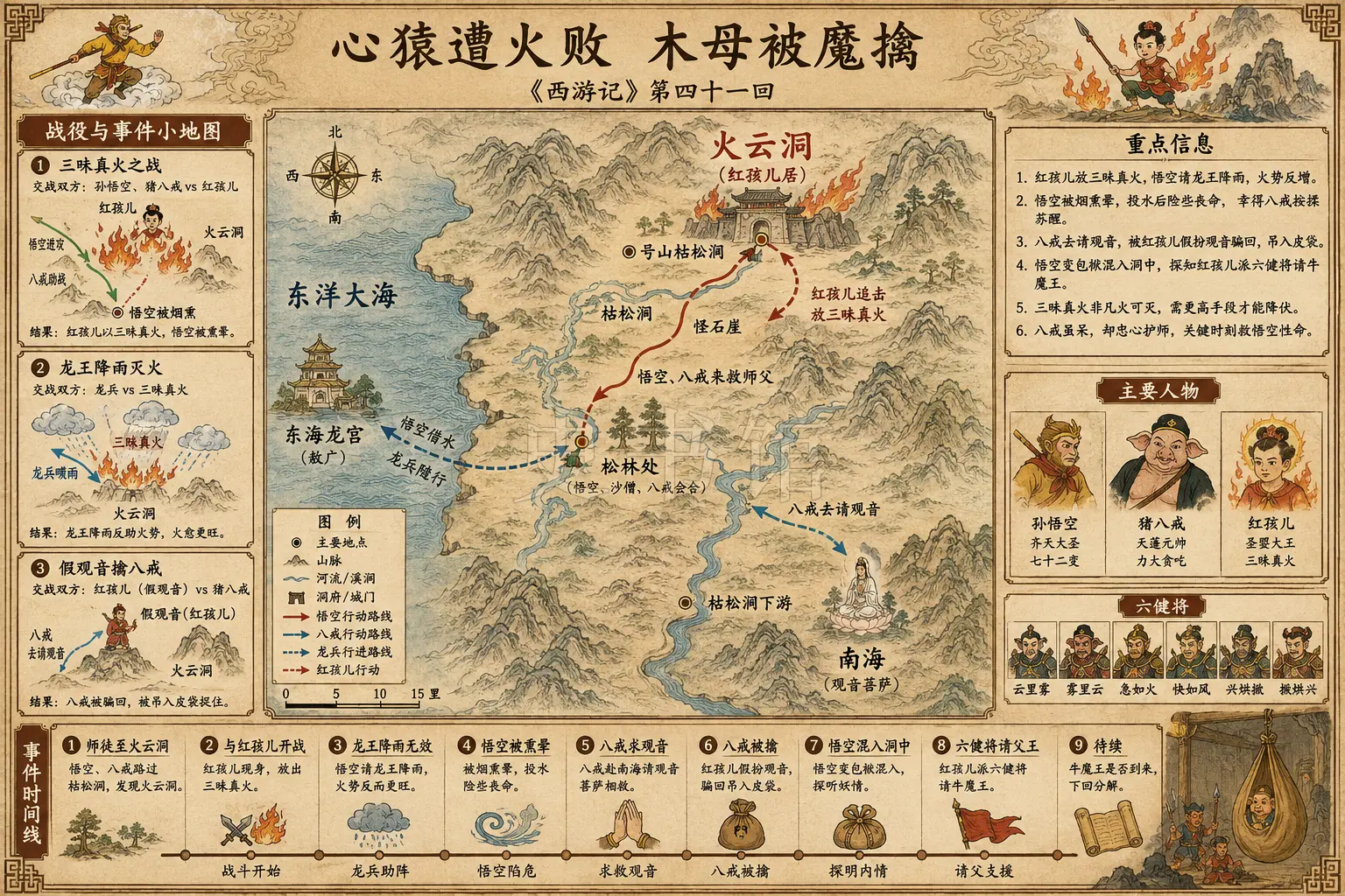 《西游记》正文 第四十一回心猿遭火败木母被魔擒章节配图
