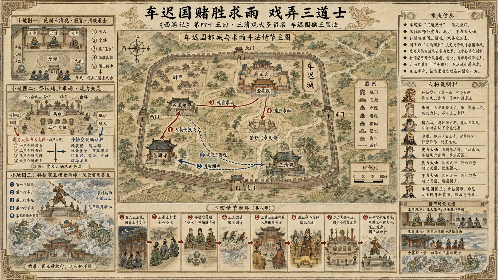 《西游记》正文 第四十五回三清观大圣留名车迟国猴王显法章节配图