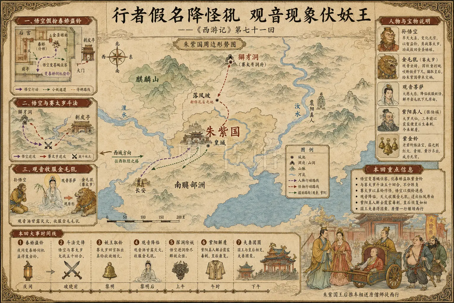 《西游记》正文 第七十一回行者假名降怪犼观音现象伏妖王章节配图