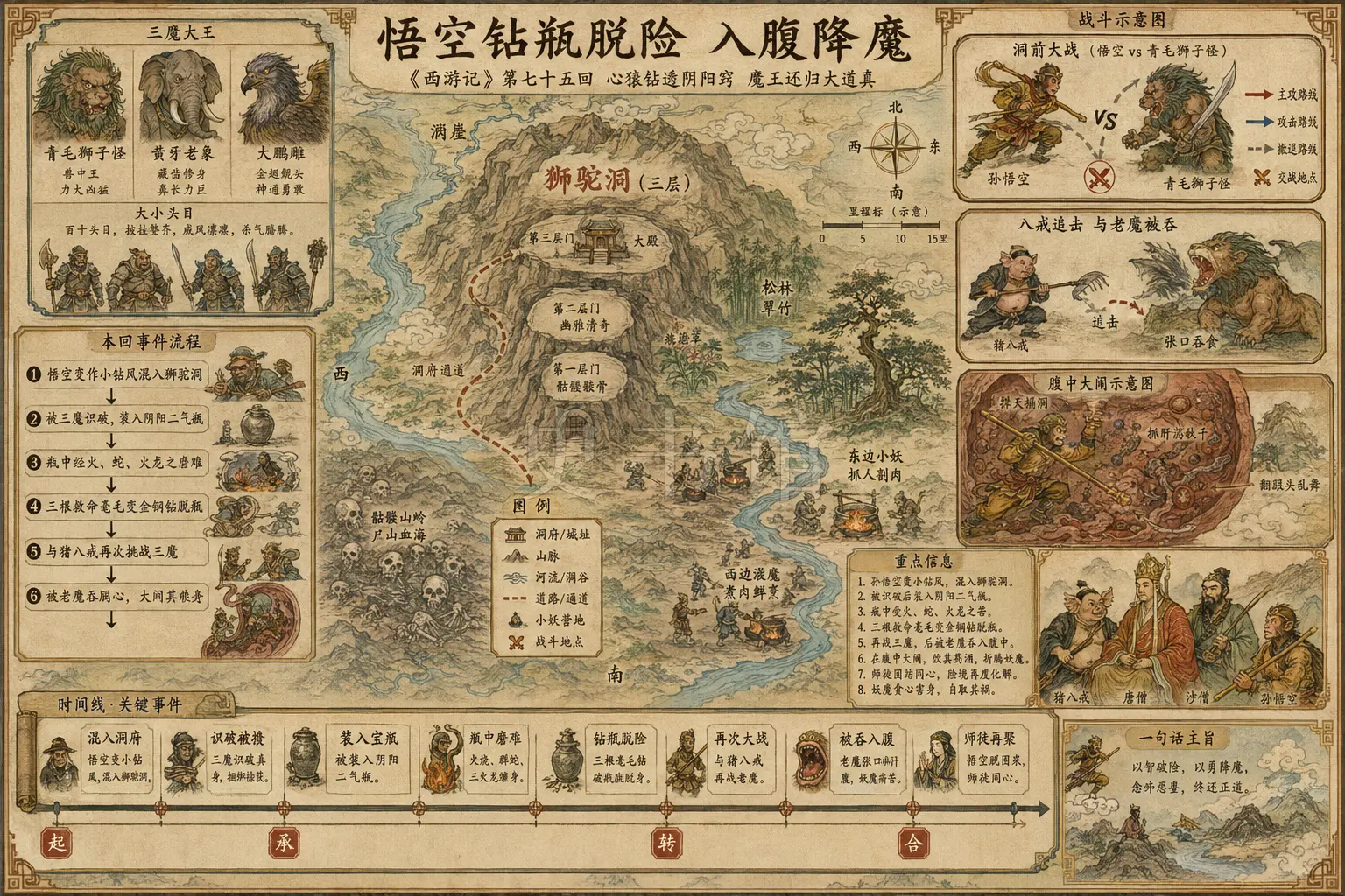 《西游记》正文 第七十五回心猿钻透阴阳窍魔王还归大道真章节配图