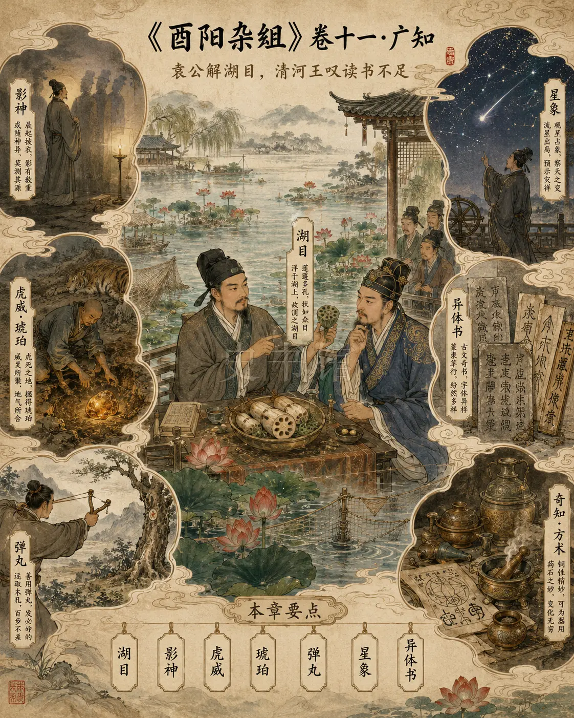 《酉阳杂俎》正文 卷十一广知章节配图