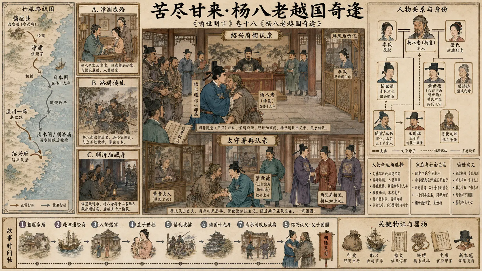 《喻世明言》正文 卷十八杨八老越国奇逢章节配图