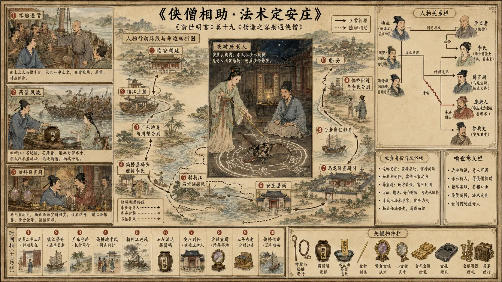 《喻世明言》正文 卷十九杨谦之客舫遇侠僧章节配图