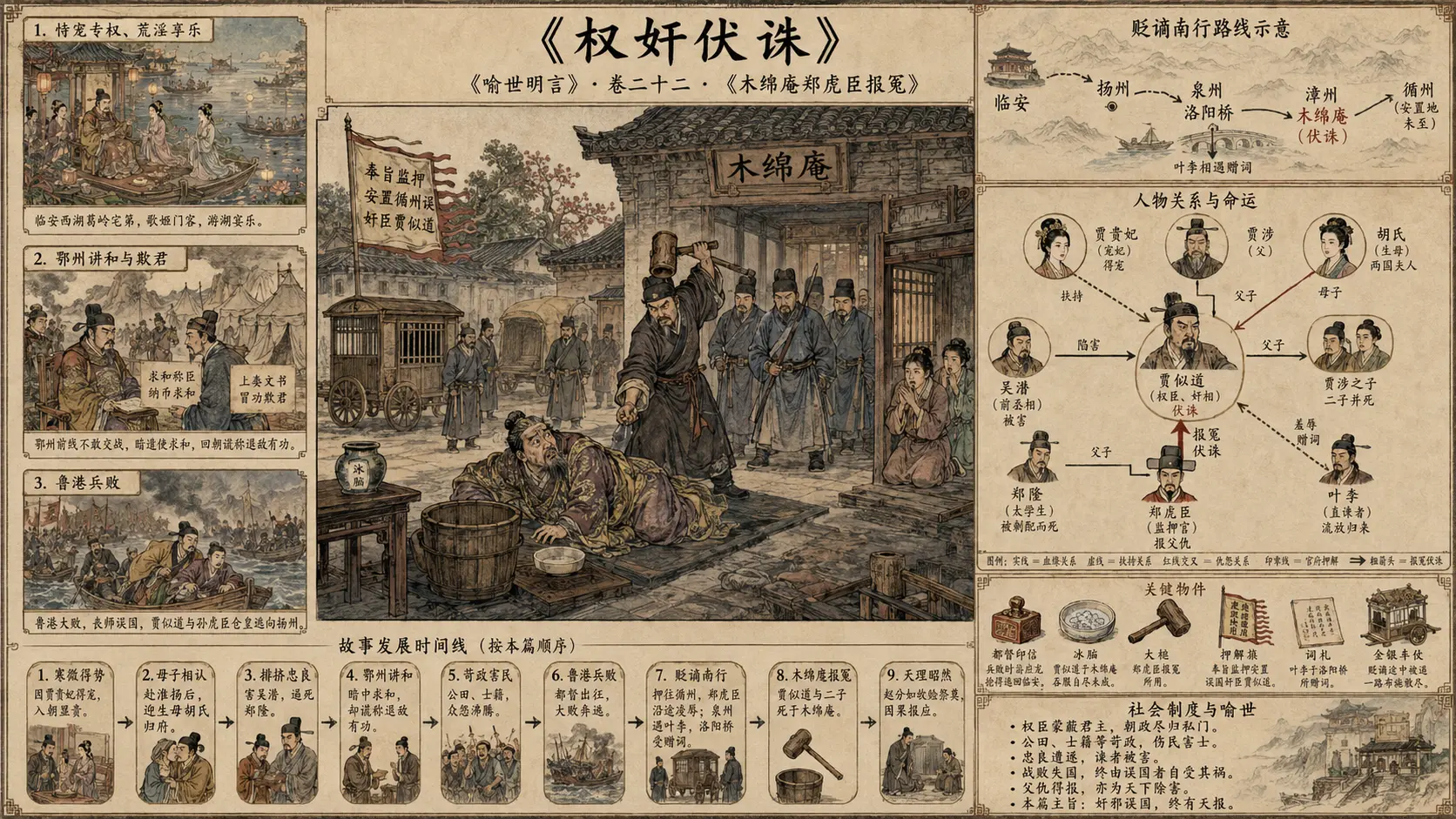《喻世明言》正文 卷二十二木绵庵郑虎臣报冤章节配图