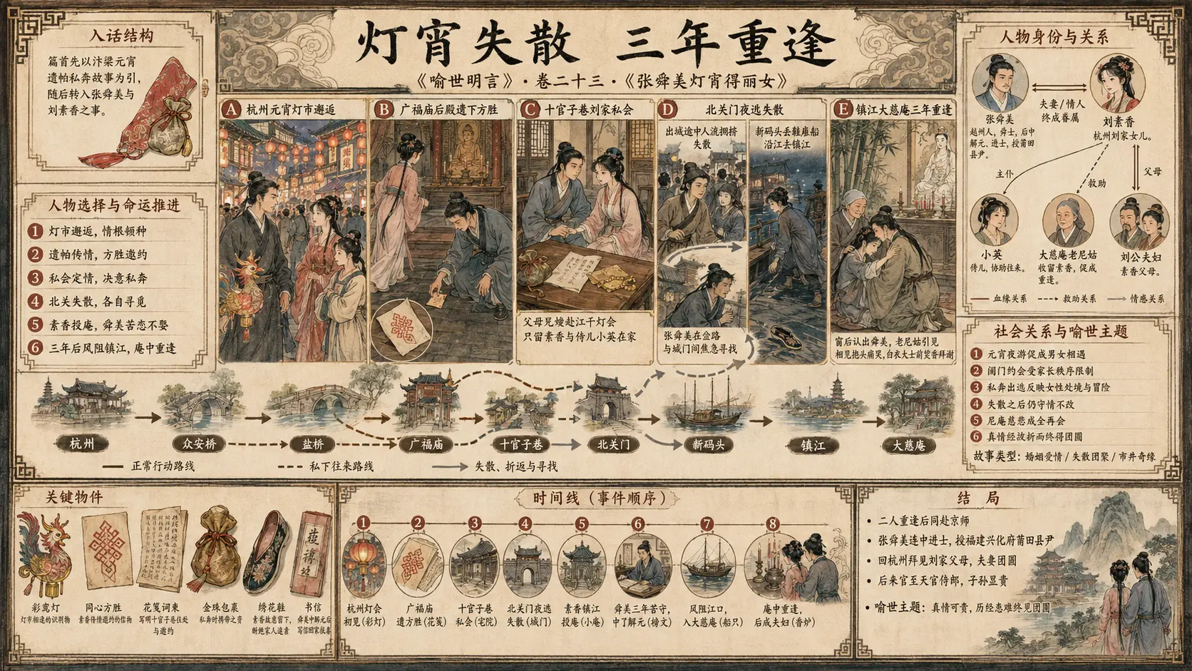 《喻世明言》正文 卷二十三张舜美灯宵得丽女章节配图