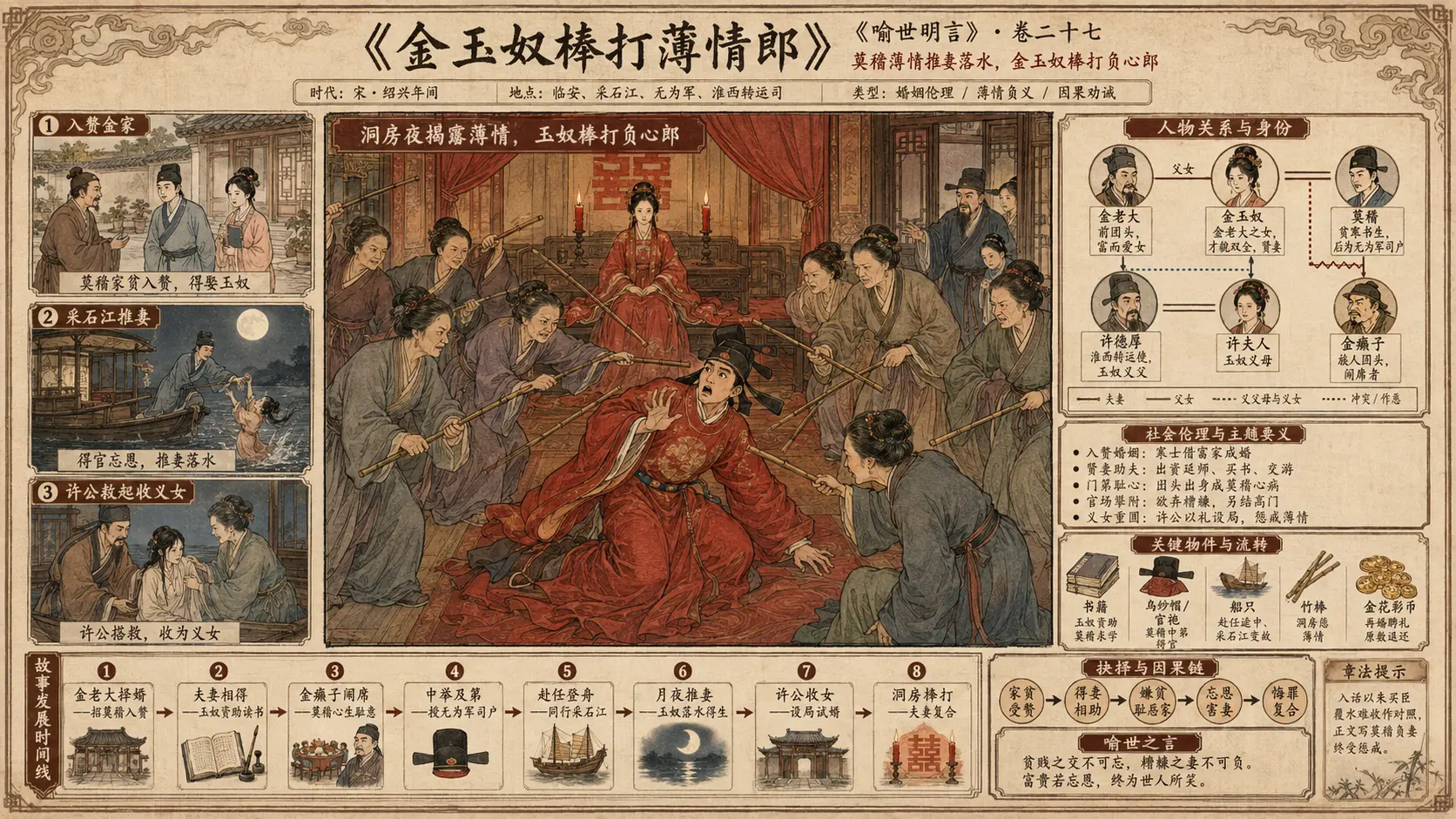 《喻世明言》正文 卷二十七金玉奴棒打薄情郎章节配图