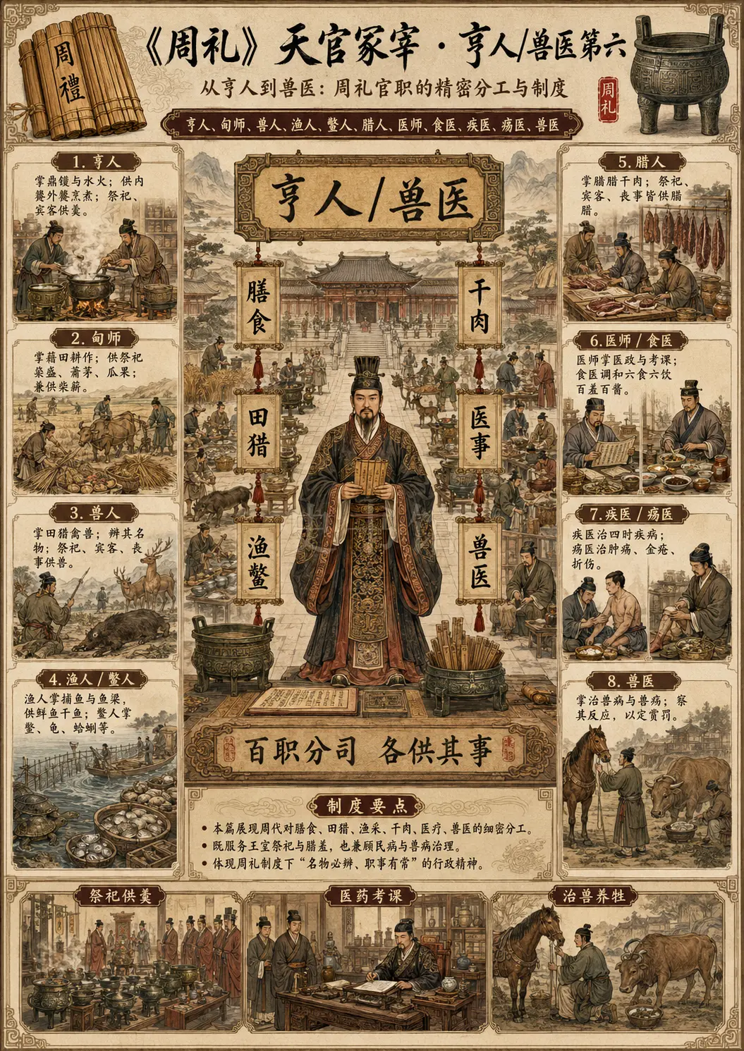 《周礼》天官冢宰 亨人/兽医第六章节配图