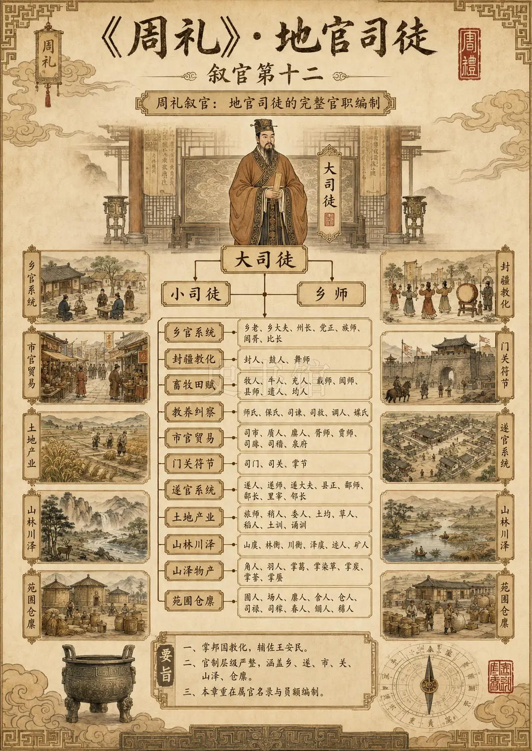 《周礼》地官司徒 叙官第十二章节配图