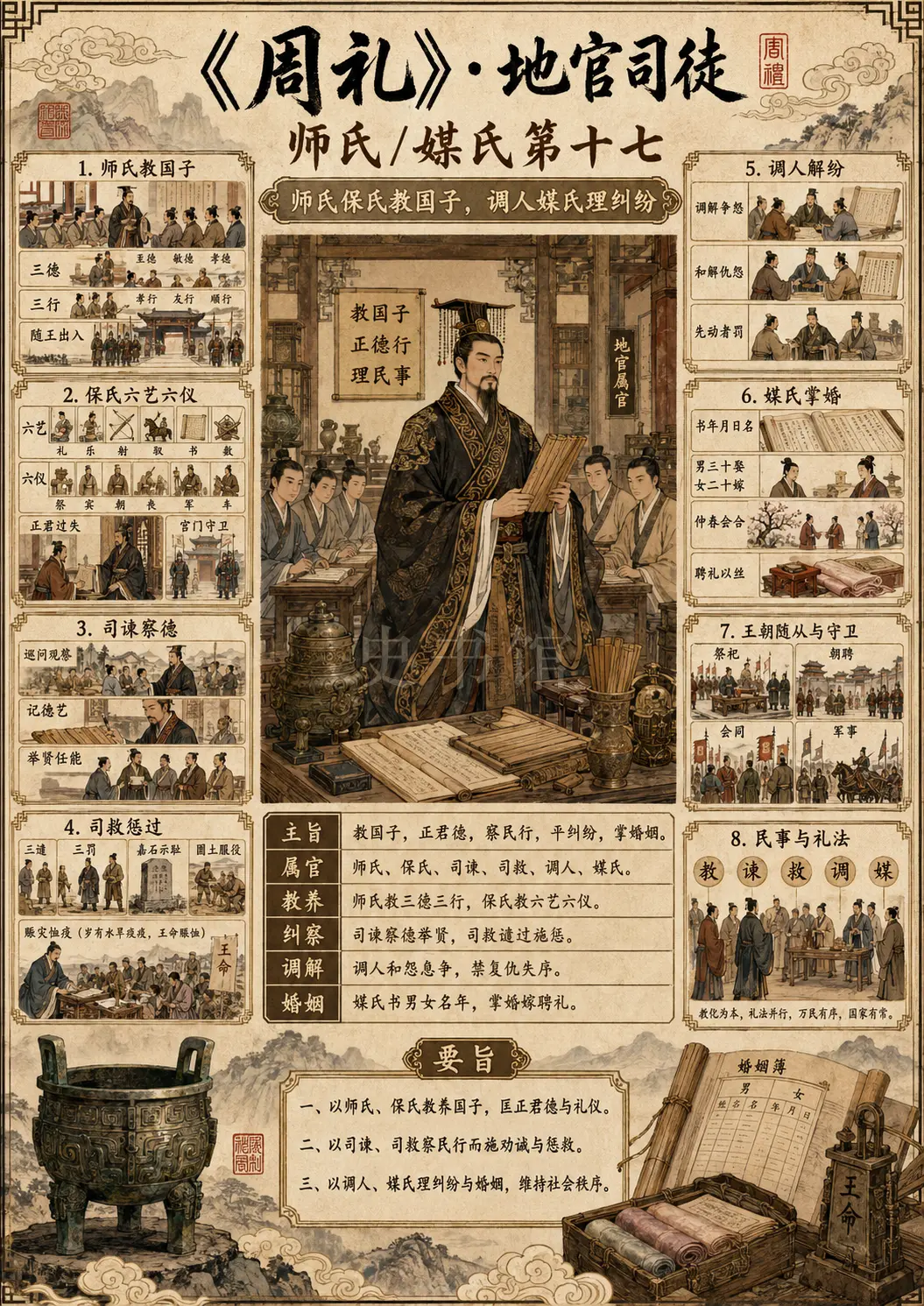 《周礼》地官司徒 师氏/媒氏第十七章节配图