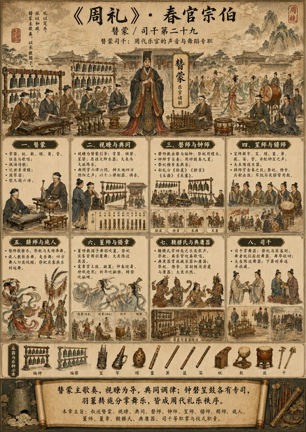 《周礼》春官宗伯 瞽蒙/司干第二十九章节配图