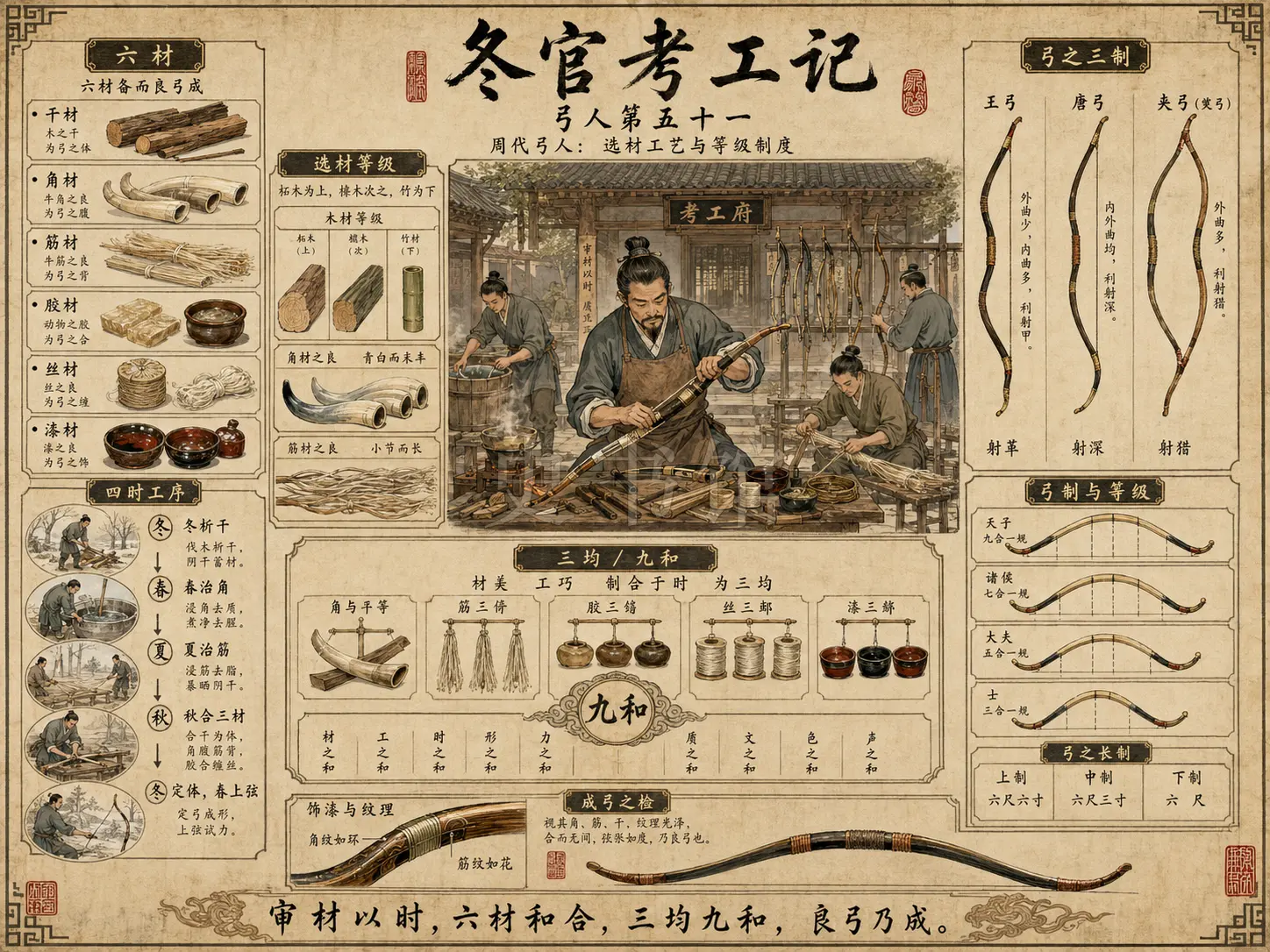 《周礼》冬官考工记 弓人第五十一章节配图