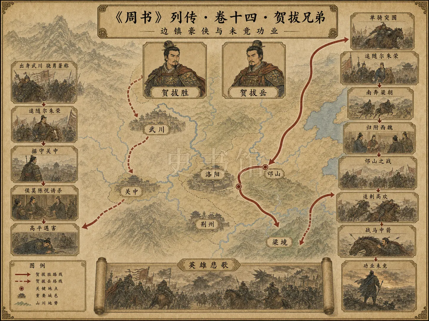 《周书》列传 卷十四贺拔胜弟岳兄允念贤章节配图