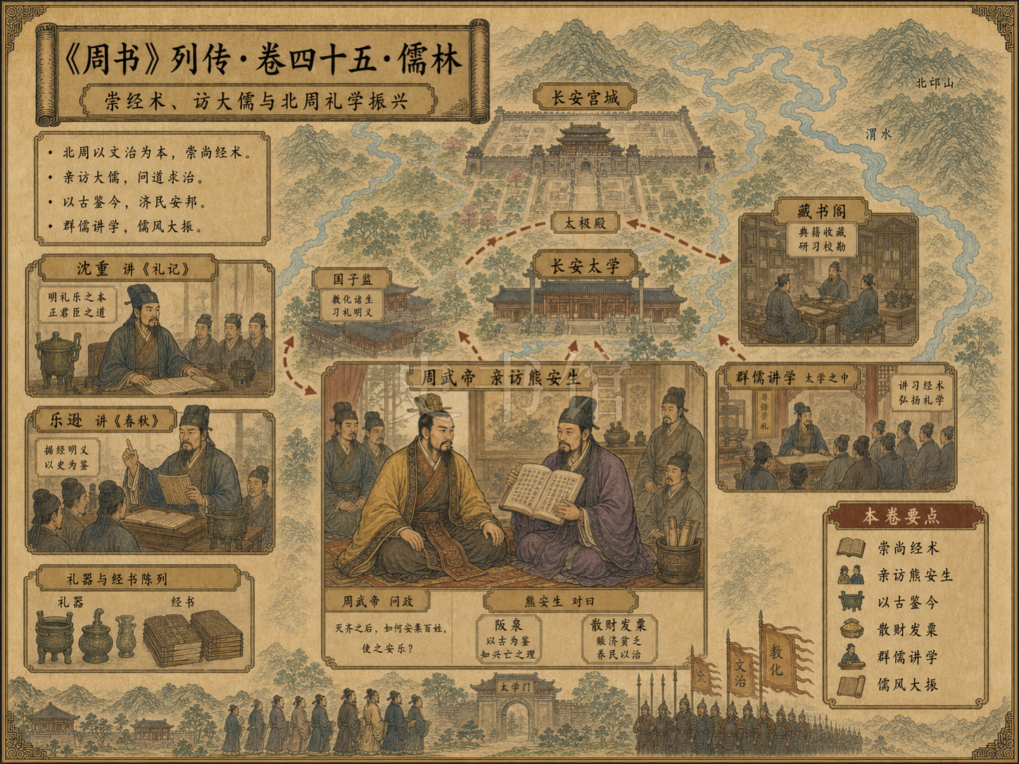 《周书》列传 卷四十五儒林章节配图