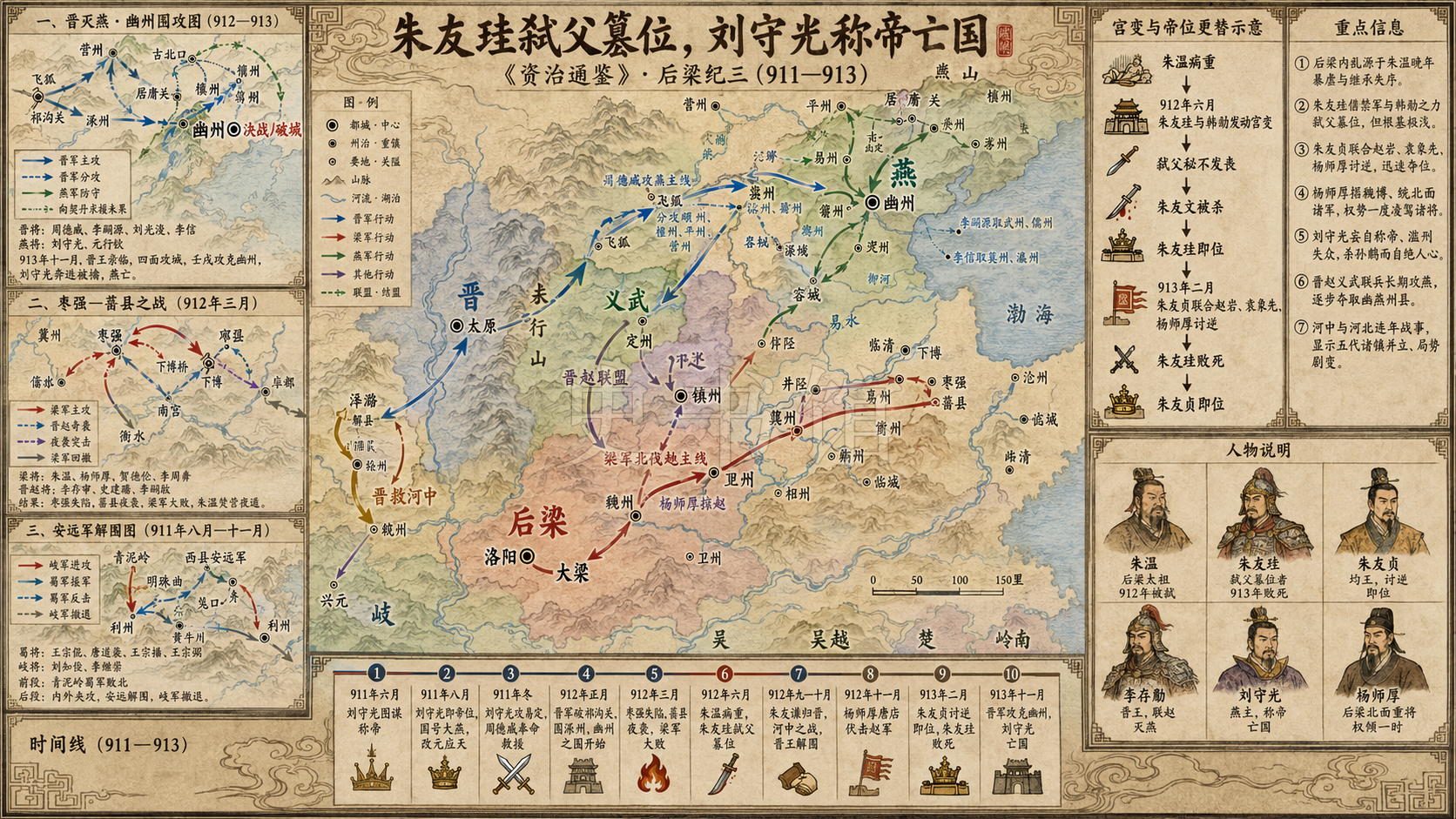 《资治通鉴》后梁纪 后梁纪三章节配图