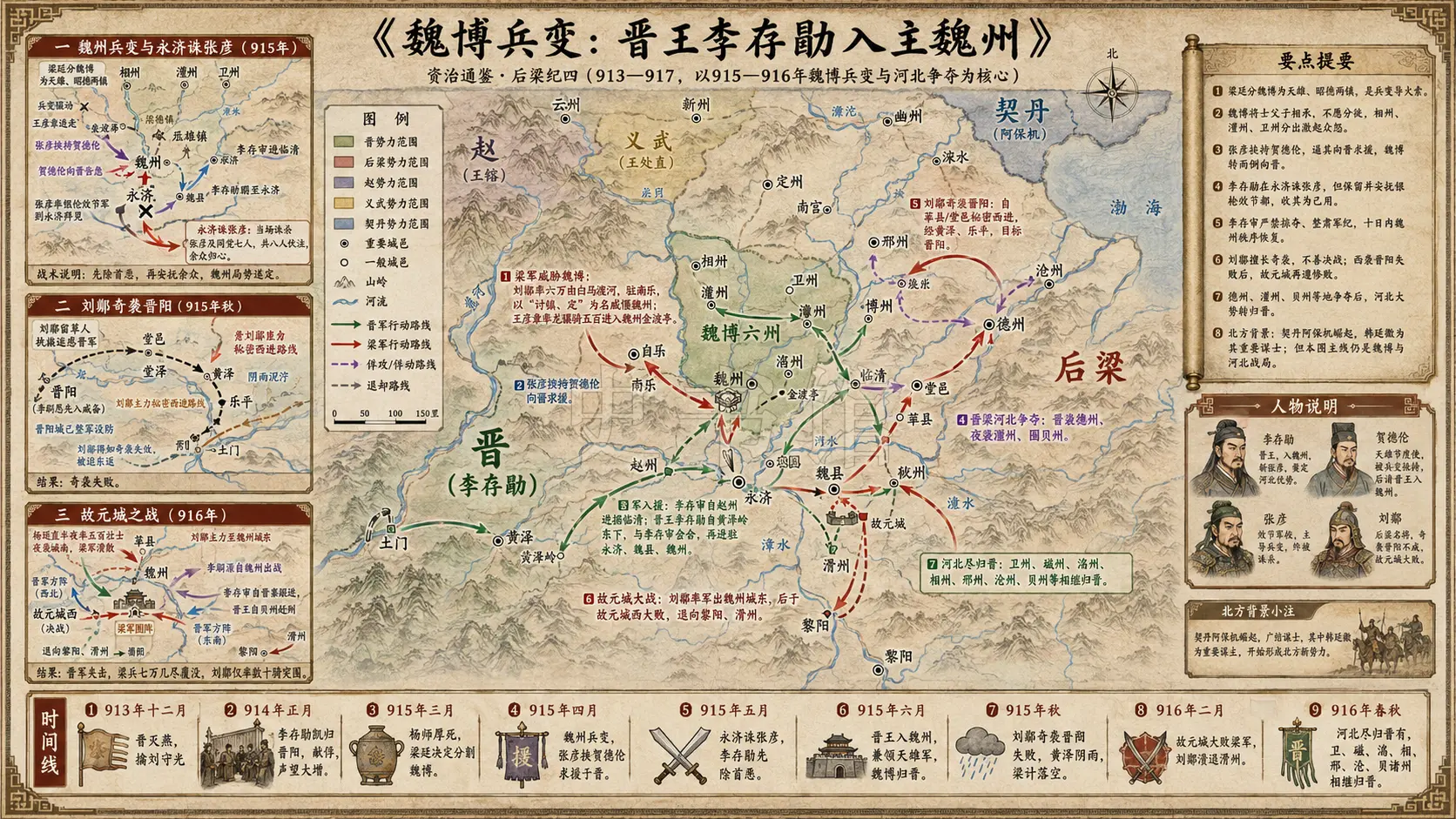 《资治通鉴》后梁纪 后梁纪四章节配图