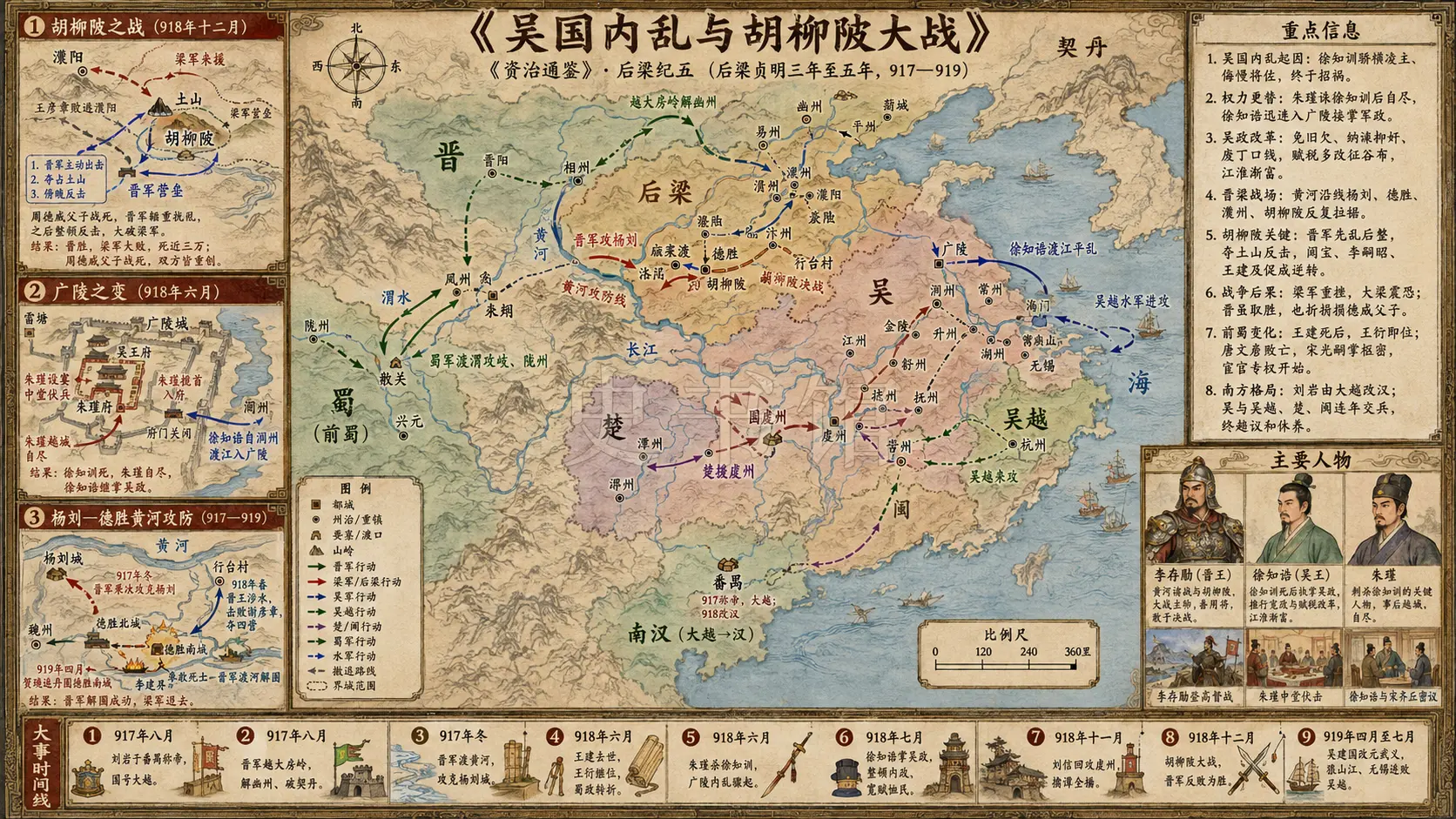 《资治通鉴》后梁纪 后梁纪五章节配图
