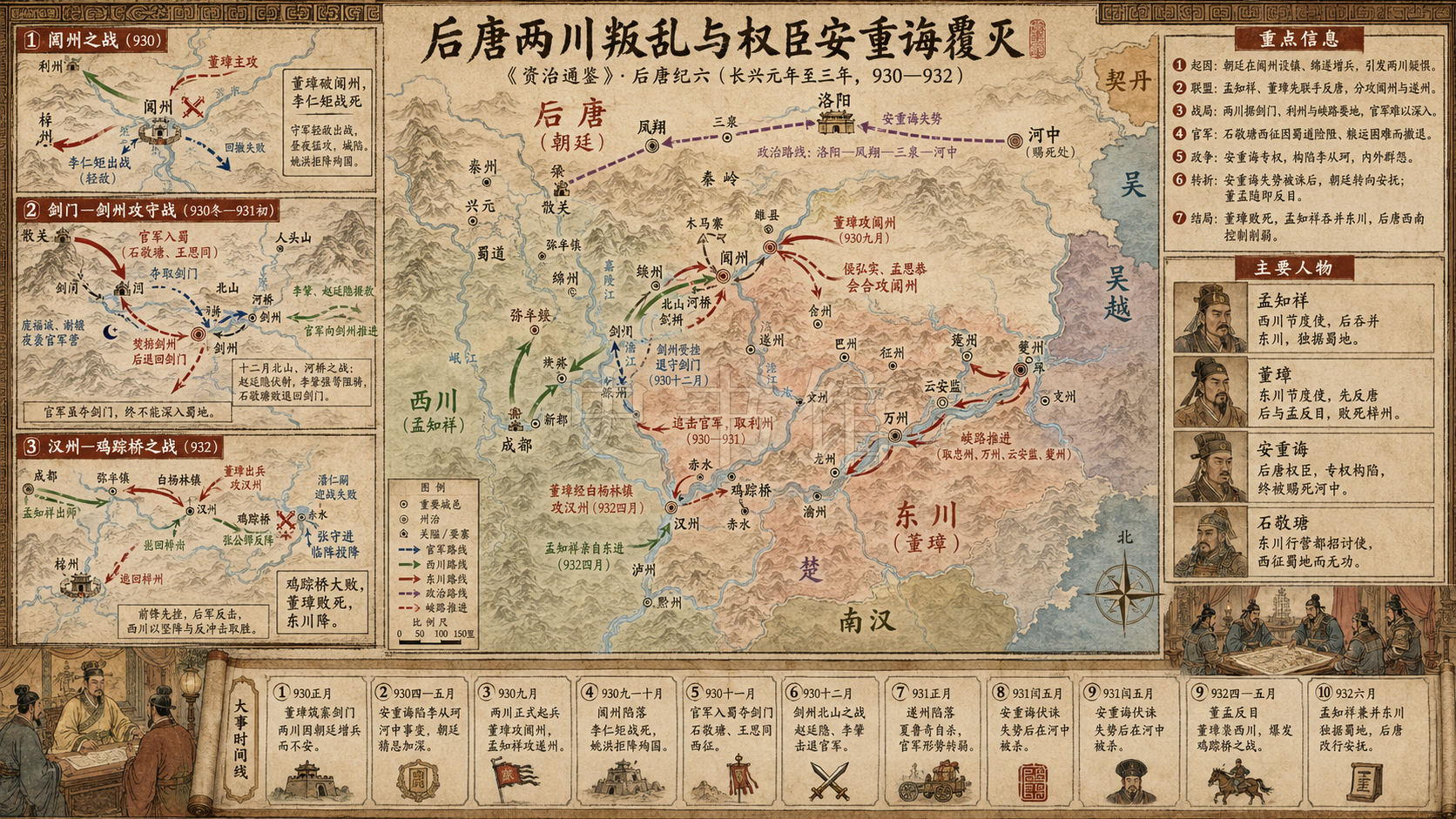 《资治通鉴》后唐纪 后唐纪六章节配图