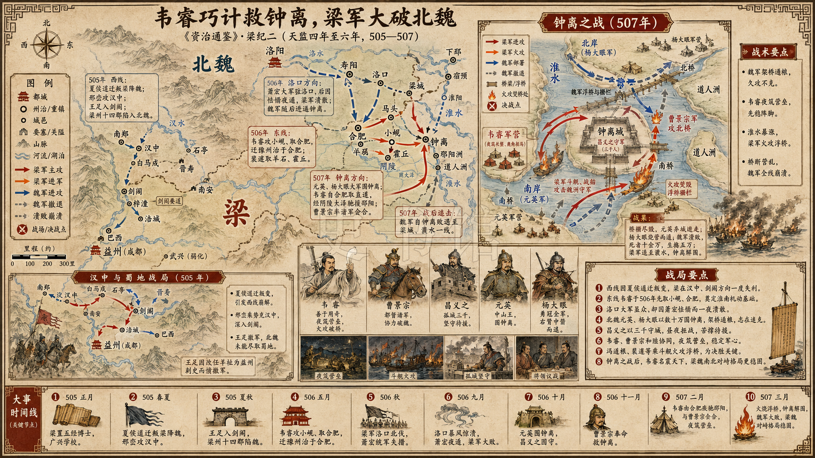 《资治通鉴》梁纪 梁纪二章节配图