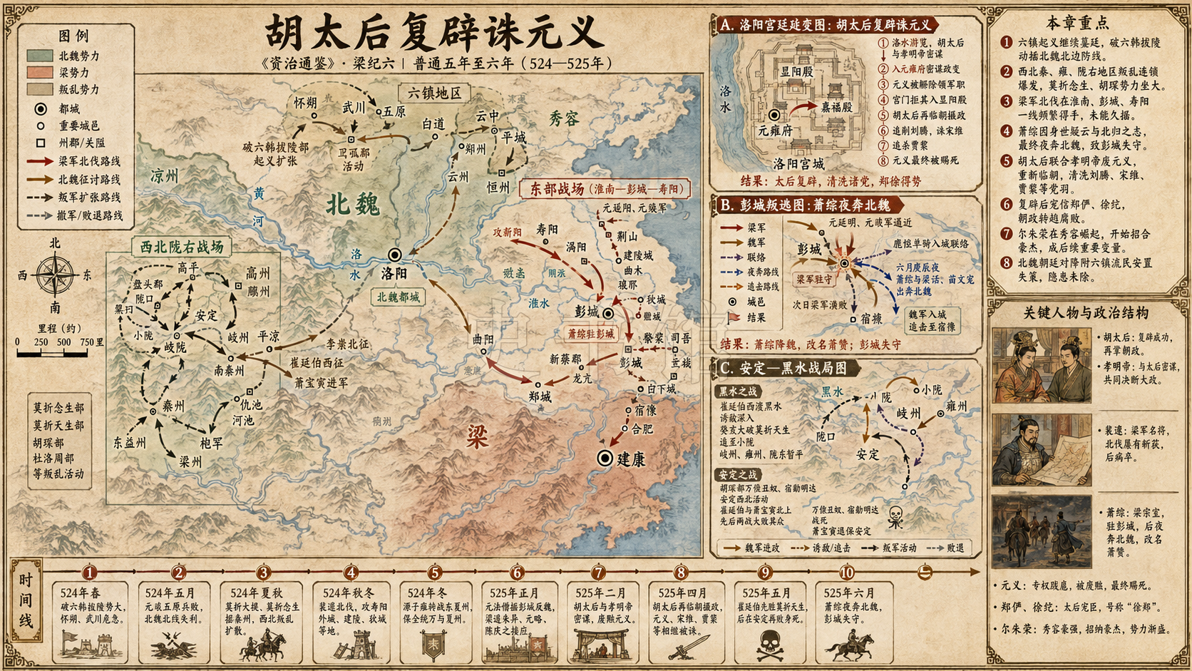 《资治通鉴》梁纪 梁纪六章节配图